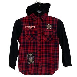 Five Nights At Freddys 'Freddy Fazbears Pizza' Hooded Flannel Boys Size M